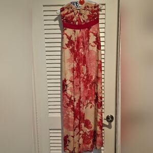 Ted Baker silk, floral, Red & Pink maxi, Size 1